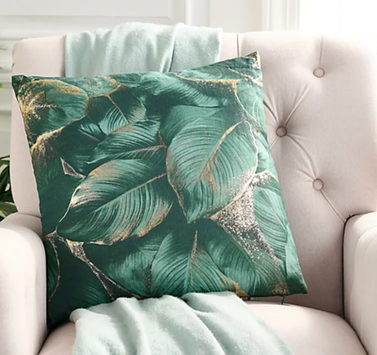 18" Printed Leaf Decorative Pillow