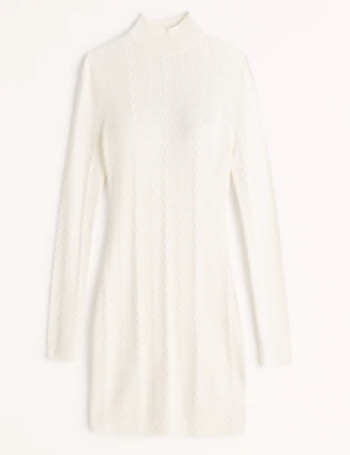 Abercrombie Long-Sleeve Cable Mini Sweater Dress