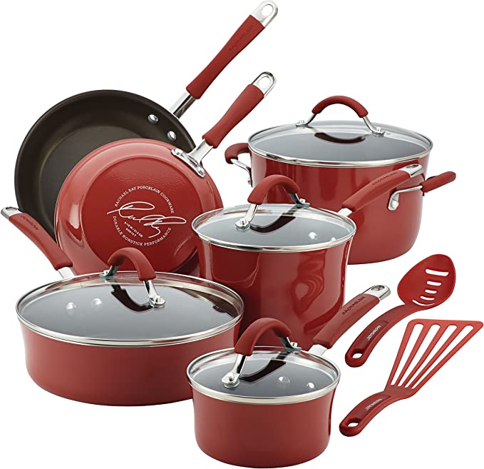 Rachael Ray 12-Piece Nonstick Cookware Pots and Pans Set