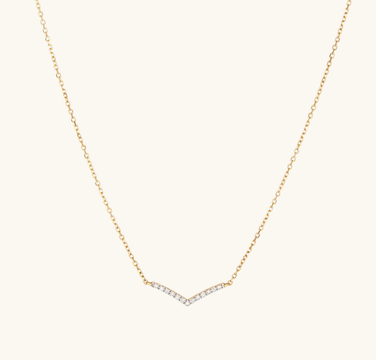 Pavé Diamond Wishbone Necklace