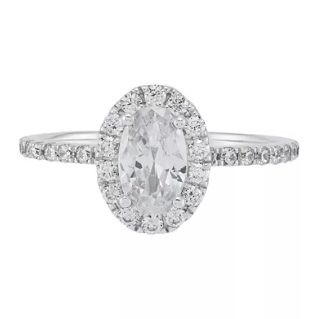 Grown With Love IGI Certified Lab Grown Diamond Oval-Cut Halo Engagement Ring