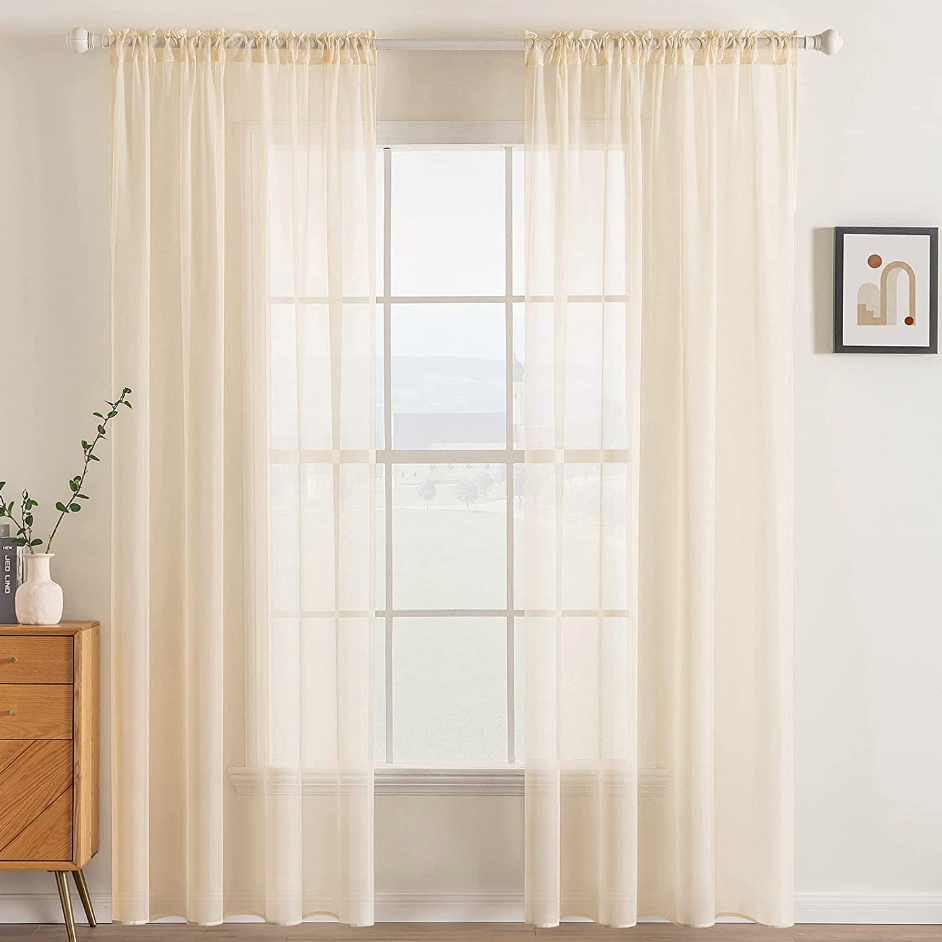 Miulee Two-Panel Sheer Window Curtains