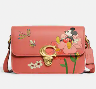 Studio Shoulder Bag With Mickey Mouse And Flowers