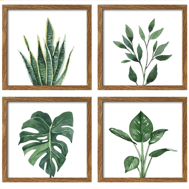 ArtbyHannah 4-Panel Botanical Framed Set