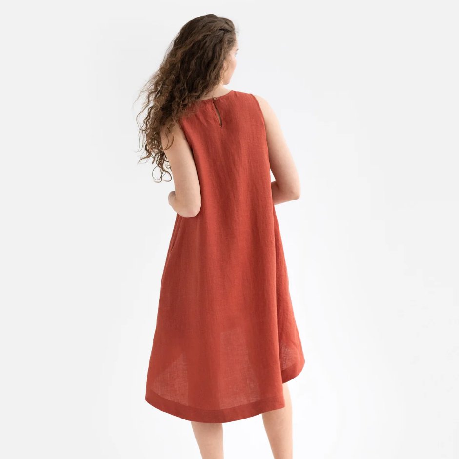Royal Toscana Linen Dress in Clay
