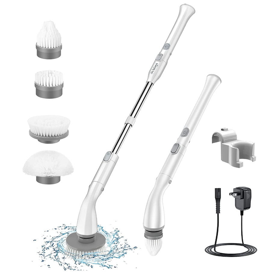  LABIGO Electric Spin Scrubber LA1 Pro, Cordless Spin Scrubber with 4 Replaceable Brush Heads
