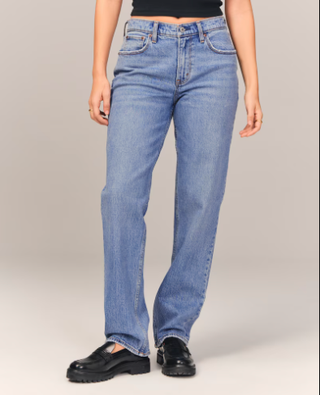 Abercrombie & Fitch Curve Love Mid Rise Straight Jean