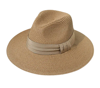 Lanzom Women Wide Brim Straw Panama Roll Up Hat