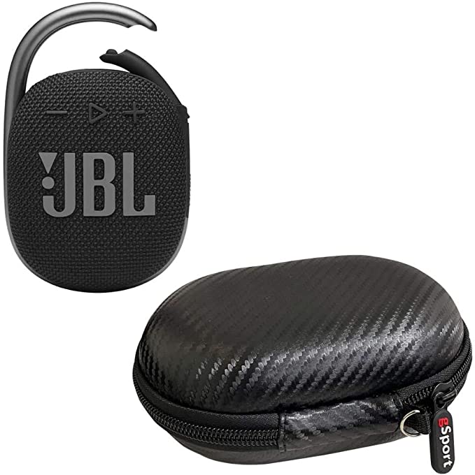 JBL Clip 4 Waterproof Portable Bluetooth Speaker Bundle with gSport Carbon Fiber Case