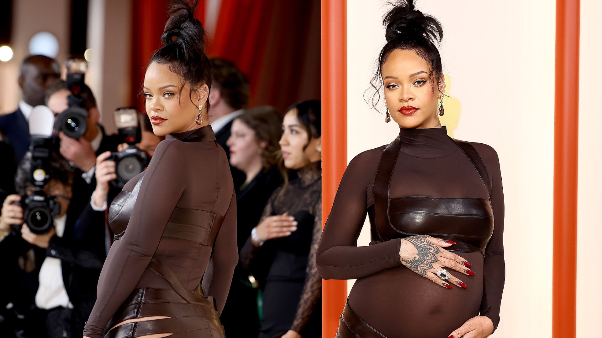 Pregnant Rihanna Shows Off Her Baby Bump With Third Oscars 2023 Look –  Footwear News