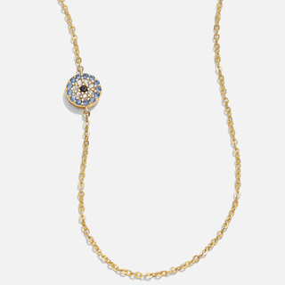 18K Gold Asymmetrical Evil Eye Necklace