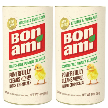 Bon Ami Powder Cleanser for Kitchens and Bathrooms (Pack of Two)