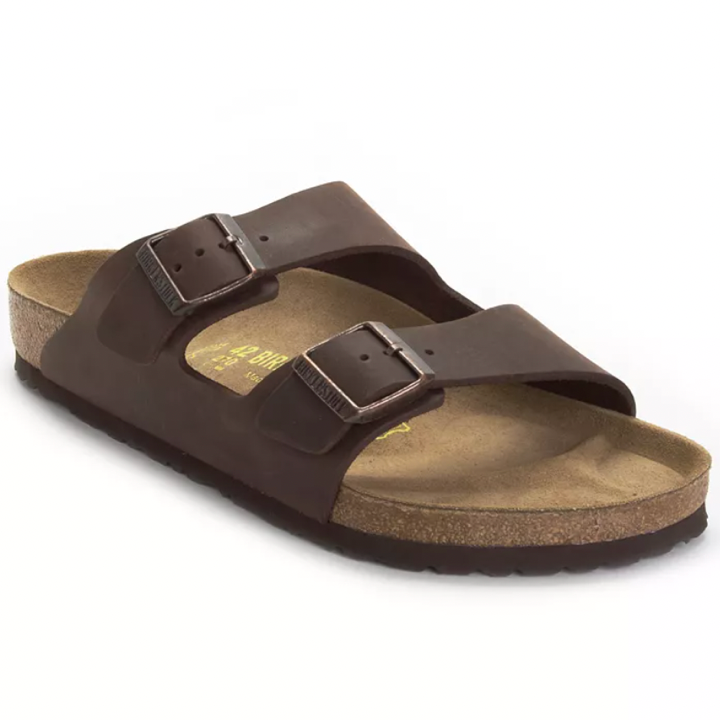 Birkenstock Arizona Essentials Oiled Leather Two-Strap Sandals from Finish Line
