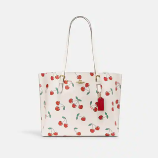 Coach City Tote in Signature Canvas with Heart Cherry Print