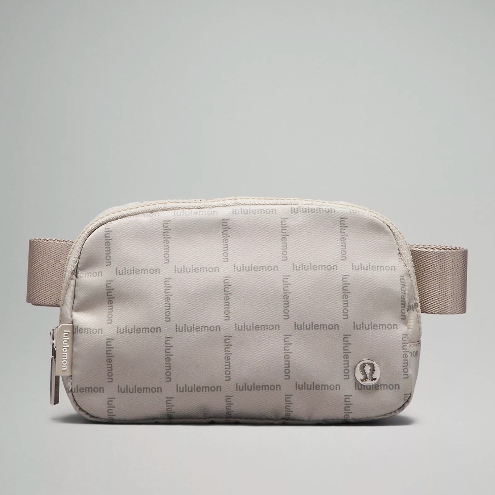 lululemon Everywhere Belt Bag - Wordmark Grid Mini Raw Linen