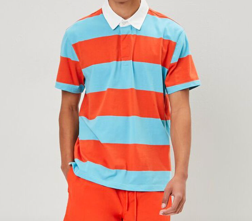 Forever21 Striped Short-Sleeve Polo Shirt