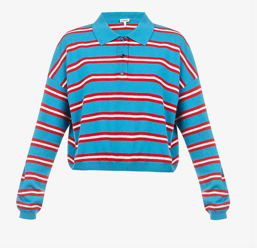 Loewe Striped Relaxed-Fit Wool-Knitted Polo Shirt