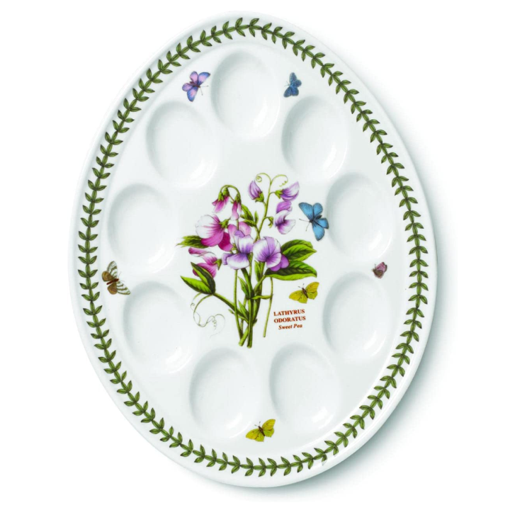 12 Inch Egg Serving Platter with Sweet Pea Motif