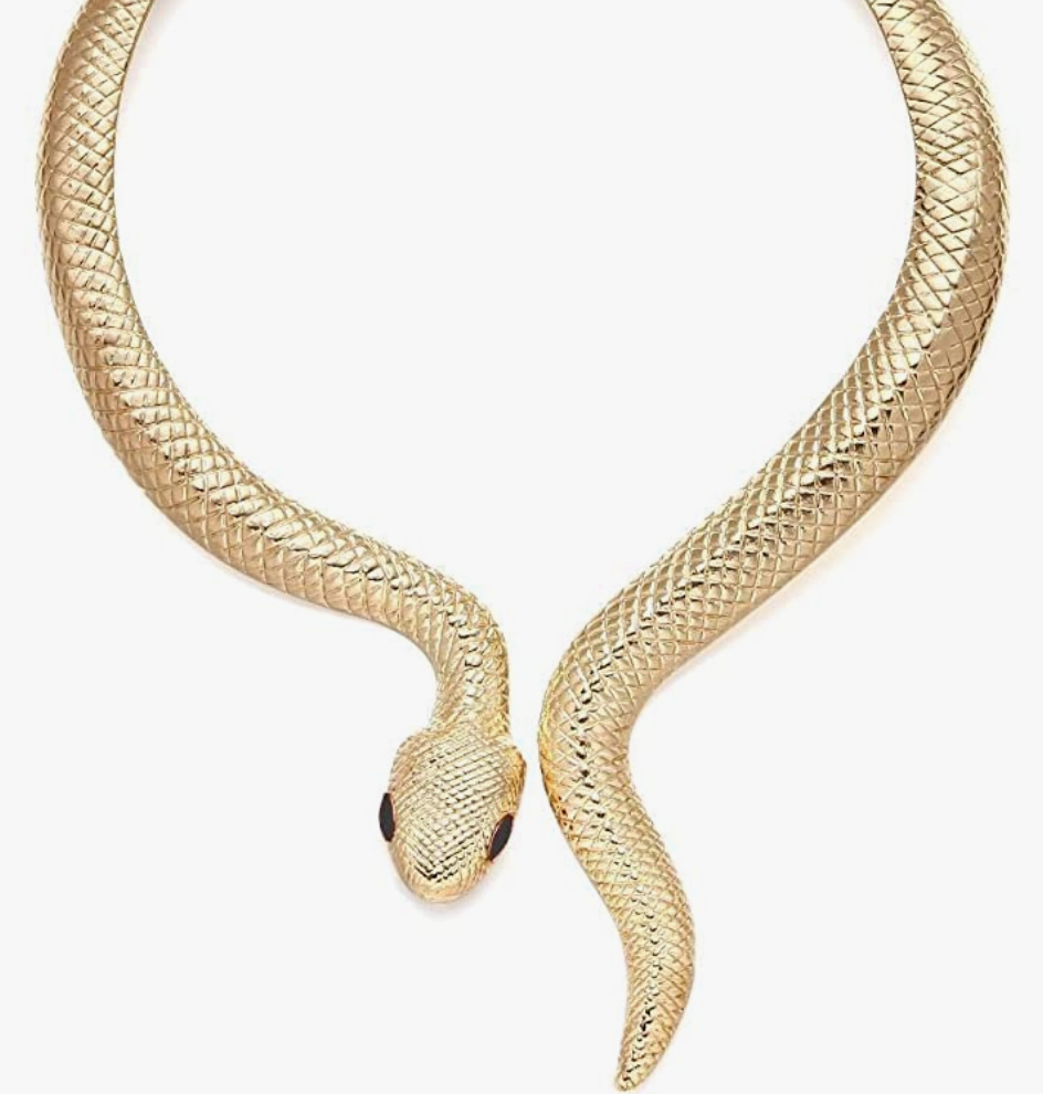 Women's Curved Alloy Cuff Snake Choker Necklace