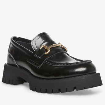 Steve Madden Lando Black Leather Loafers