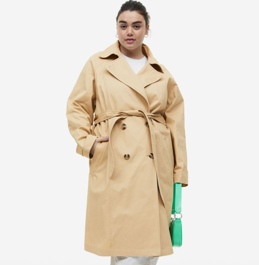 H&M+ Cotton Twill Trench Coat