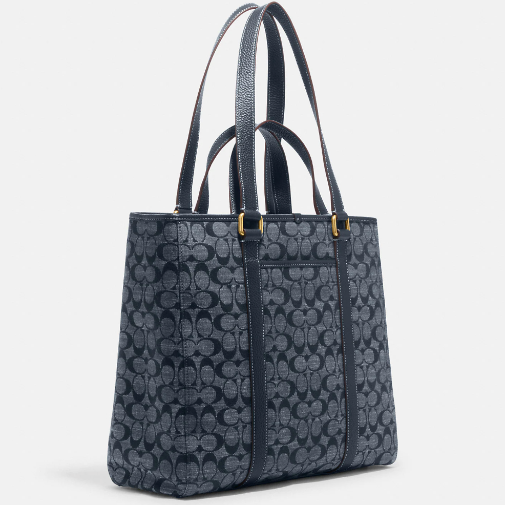 Hudson Double Handle Tote In Signature Chambray