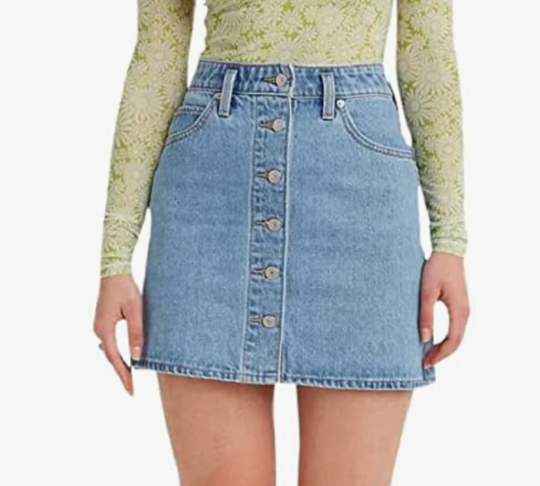 Levi's Women's Notch A-line Button Front Mini Skirt