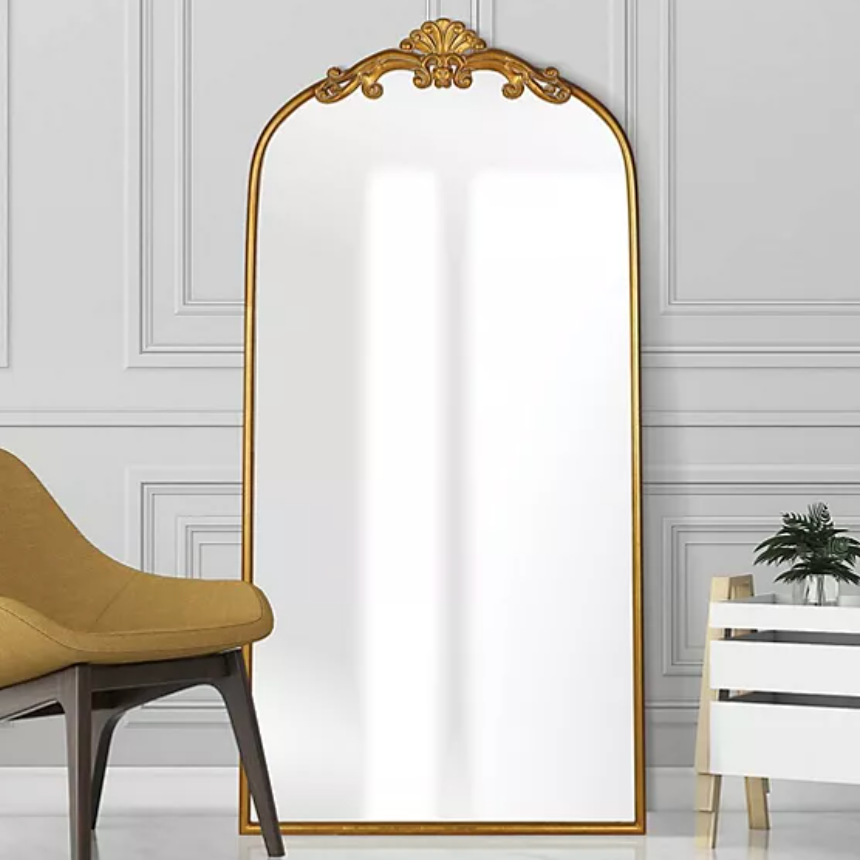 Azalea Park Gold Metal Filigree Leaner Framed Wall Mirror