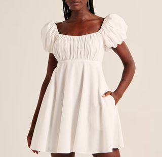Abercrombie and Fitch Ruched Puff Sleeve Mini Dress