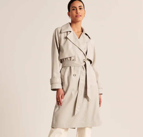 Abercrombie & Fitch Vegan Leather Trench Coat
