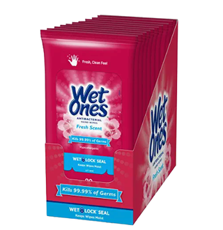 Wet Ones Antibacterial Hand Wipes, 20 Count