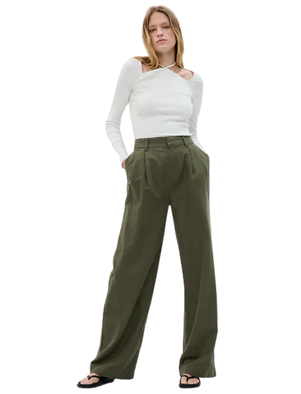 GAP Linen-Cotton Pleated Pants