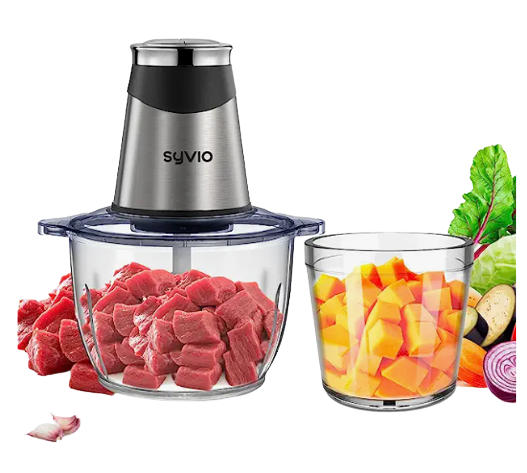 Syvio Food Processors with 2 Bowls