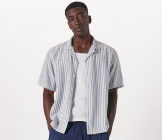 Abercrombie Camp Collar Linen-Blend Shirt