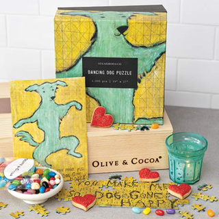 Olive & Cocoa Playful Puppy Puzzle Crate