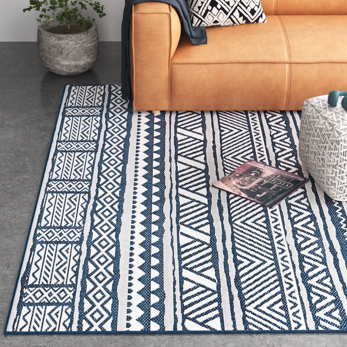 Steelside von tribal southwestern indoor/outdoor rug
