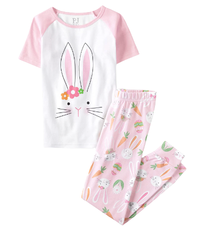 The Children's Place Kids' Sort Sleeve Top & Pants Easter Family Pajama Set