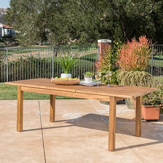 Christopher Knight Home Outdoor Expandable Acacia Wood Dining Table