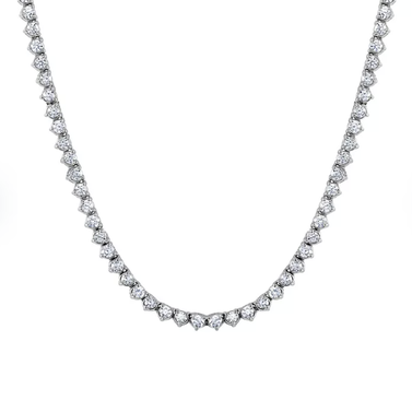 2.95 CTTW Diamond Straight Line Necklace in 14 Karat White Gold