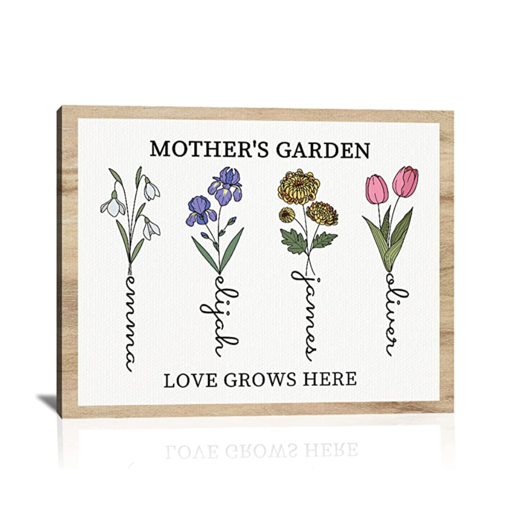 Customized Birth Month Flower Wall Art