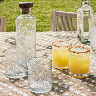 Sweet July Herringbone Decanter & Double Old Fashioned Glasses