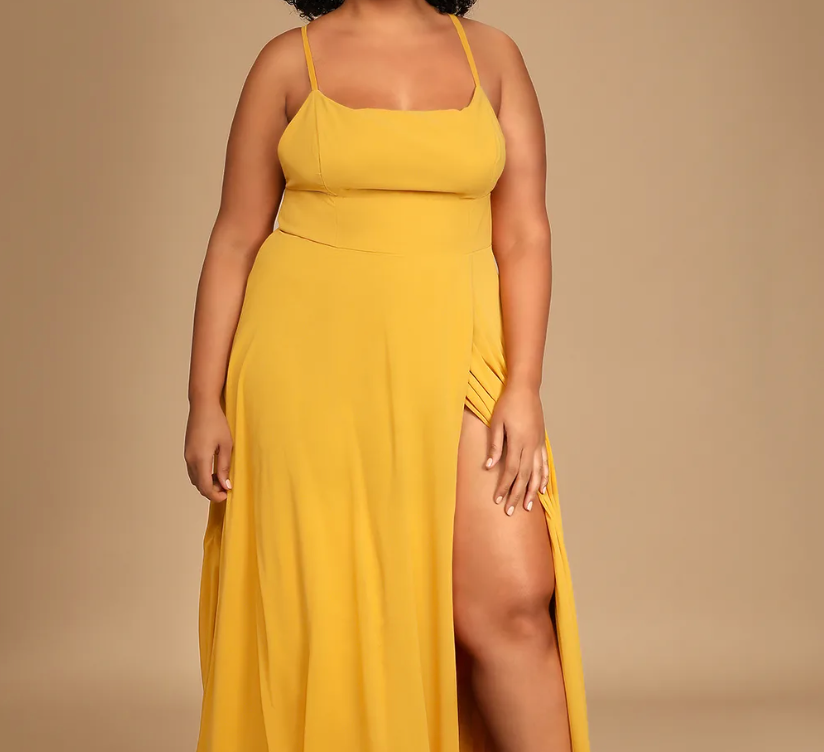 Lulu's Dreamy Romance Mustard Yellow Backless Maxi Dress