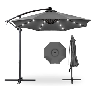 Best Choice Products 10ft Solar LED Offset Patio Umbrella