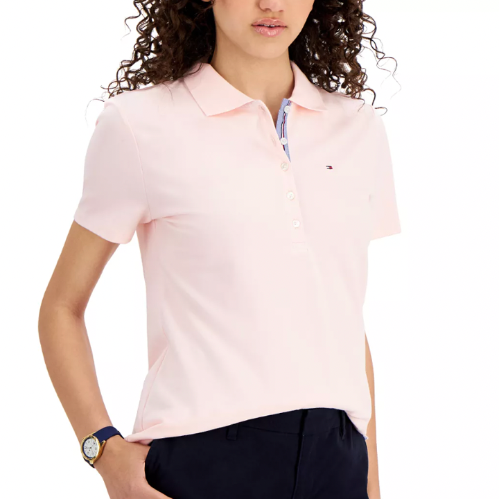 Tommy Hilfiger Solid Short-Sleeve Polo Top