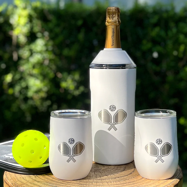 Vinglancé Limited Edition Pickleball Wine Set In White