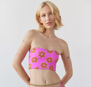 Urban Outfitters Out From Under Printed Longline Bandeau Bikini Top