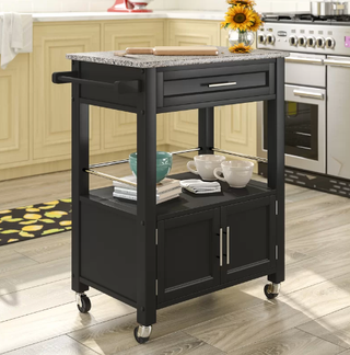 Red Barrel Studio Ager Rolling Kitchen Cart with Granite Top