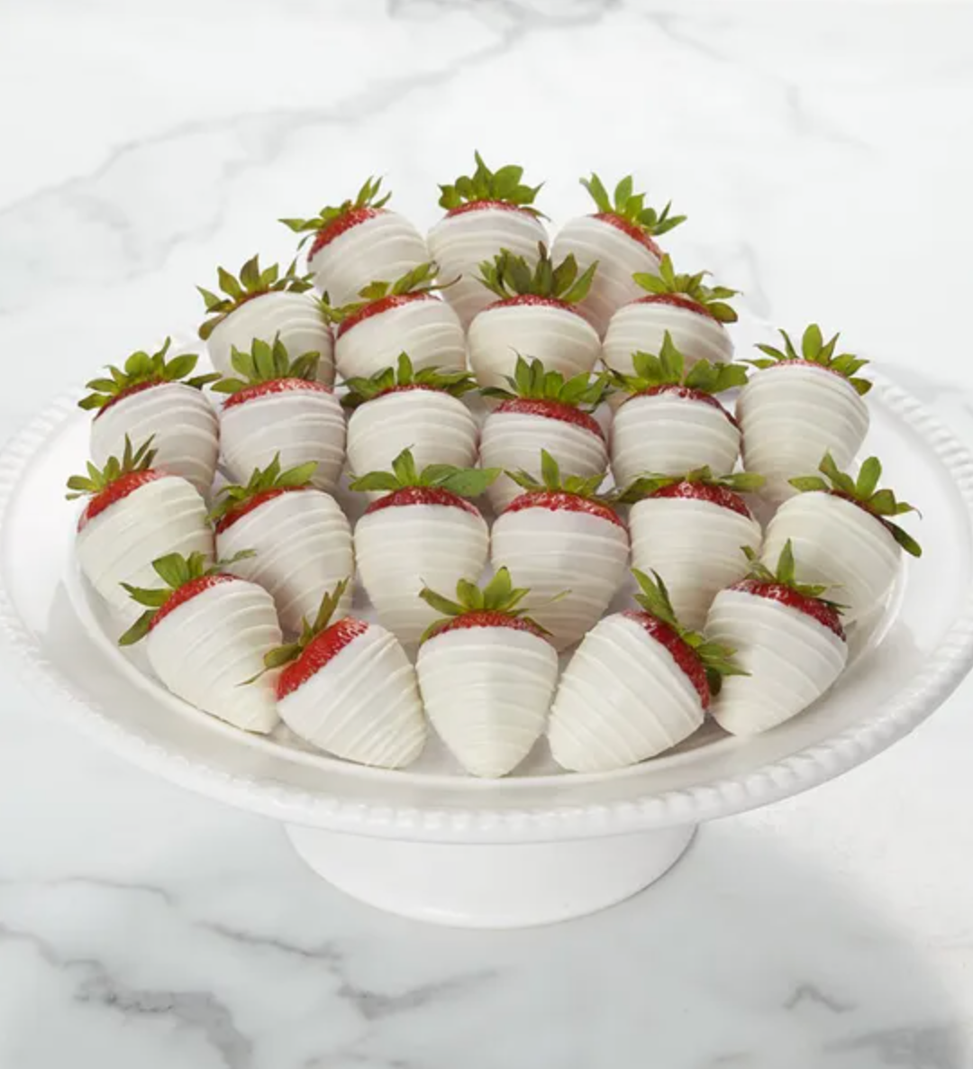 Pure White Dipped and Drizzled Strawberries