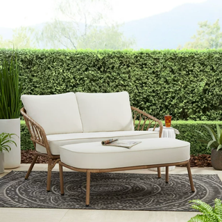 Better Homes & Gardens Willow Sage All-Weather Wicker Outdoor Loveseat and Ottoman Set
