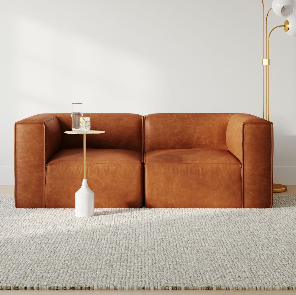 Remi Leather Modular Sofa 72"